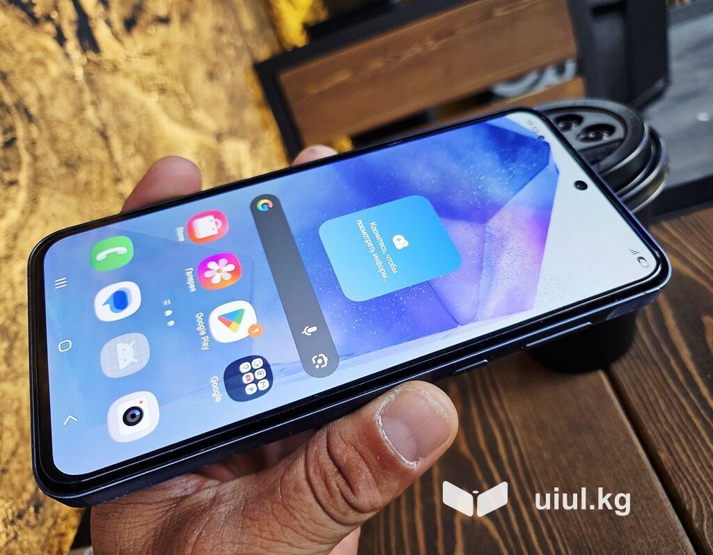 Samsung Galaxy A55 5G, Б/у, 128 ГБ, цвет - Синий, eSIM, 2 SIM, 1 SIM