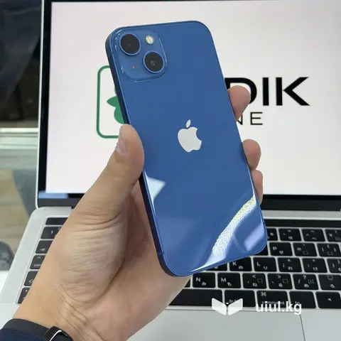 IPhone 13, Б/у, 128 ГБ, Синий, Защитное стекло, Чехол, В рассрочку, 89 %
