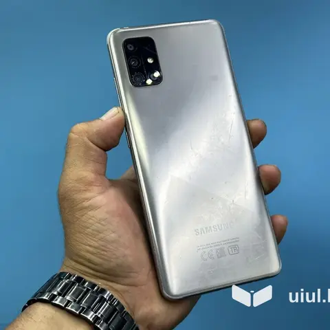 Samsung Galaxy A51, Б/у, 64 ГБ, цвет - Серый, 2 SIM