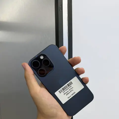 IPhone 15 Pro, Б/у, 256 ГБ, Blue Titanium, Защитное стекло, В рассрочку, 87 %