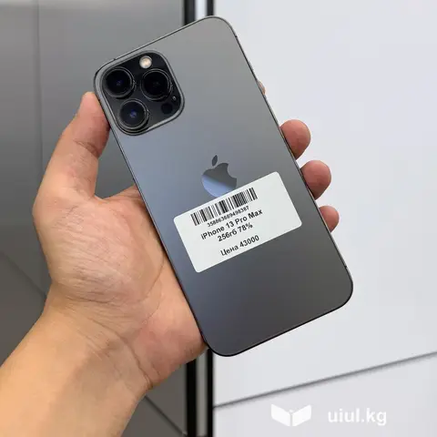 IPhone 13 Pro Max, Б/у, 256 ГБ, Графит, Защитное стекло, Чехол, В рассрочку, 78 %