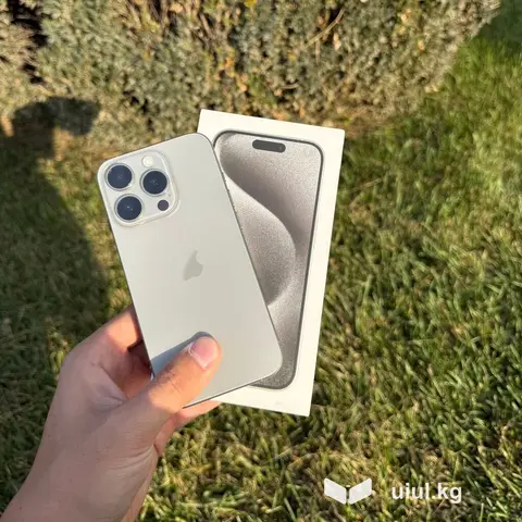 IPhone 15 Pro, Б/у, 256 ГБ, Natural Titanium, Зарядное устройство, Защитное стекло, Чехол, 87 %